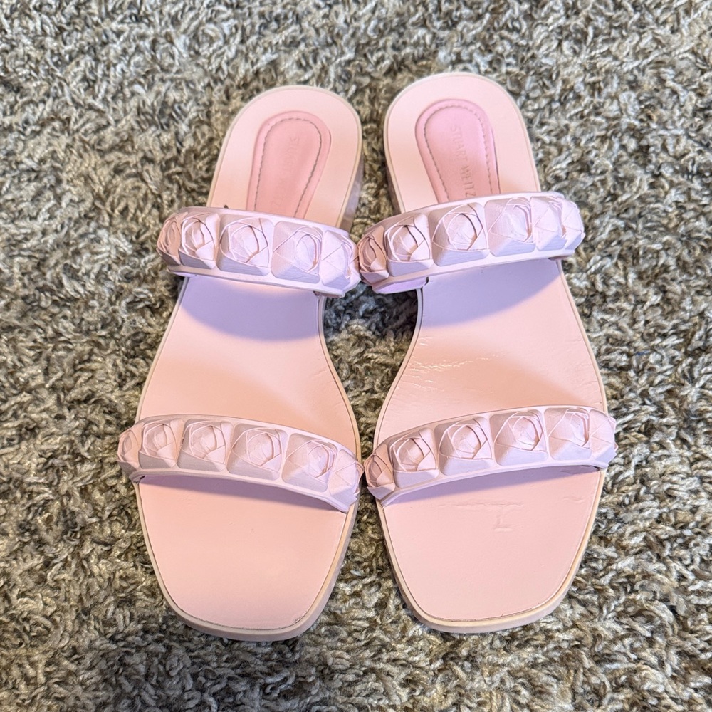 Stuart Weitzman Light Pink Studded Sandals